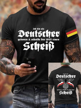 Herren Deutscher ich schulde der Welt einen bedrucktes Kurzarm-T-Shirt zartstils